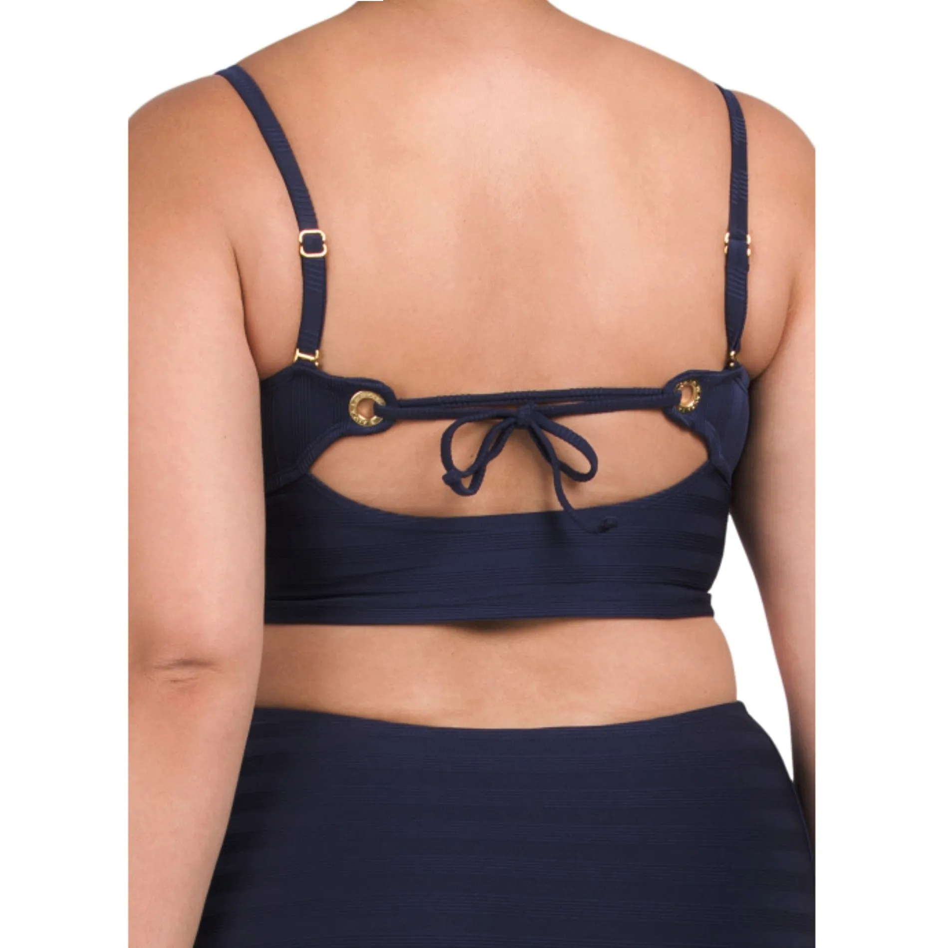 La Blanca Women's Plus Linea Costa Textured Removable Strap Bandeau Bikini Top and Bottom Collection