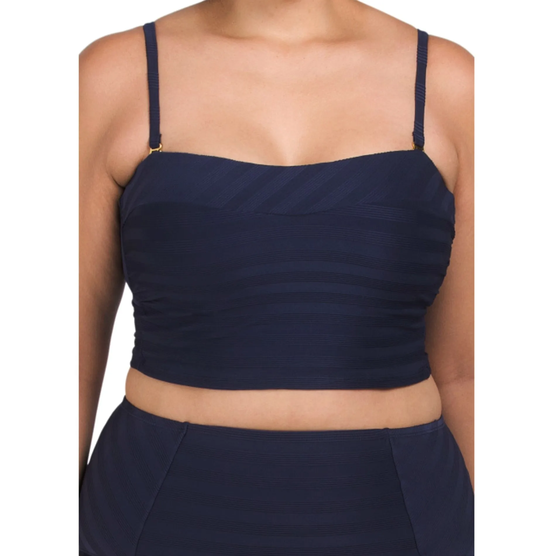 La Blanca Women's Plus Linea Costa Textured Removable Strap Bandeau Bikini Top and Bottom Collection