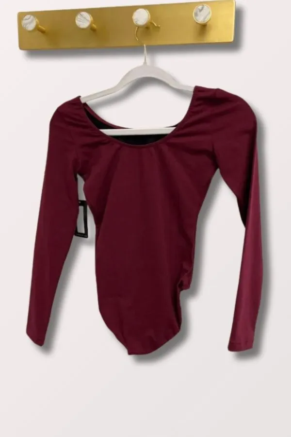 Ladies Premier Long Sleeve Leotard - Burgundy