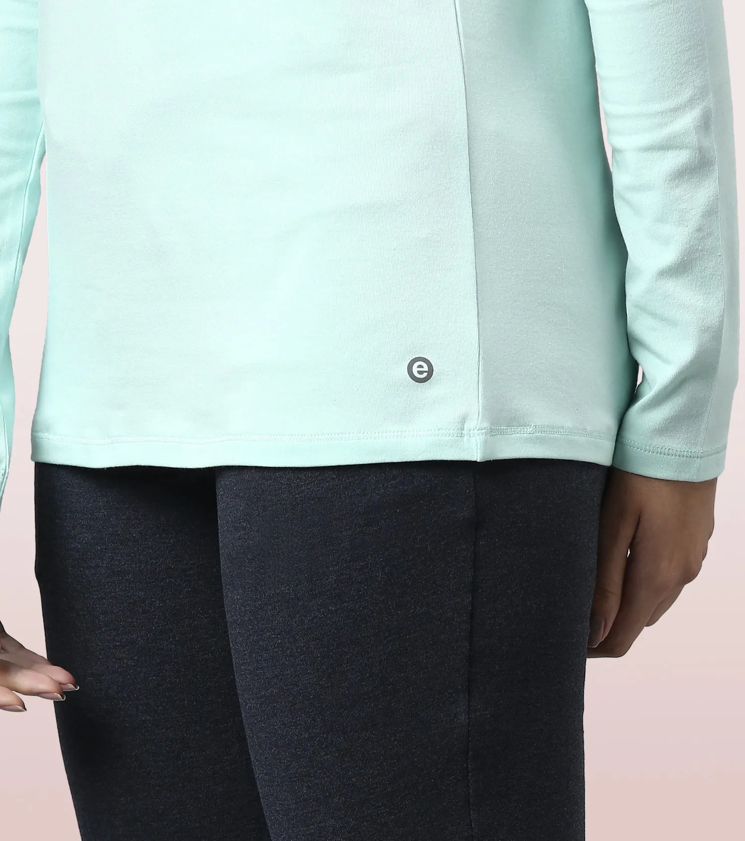 Long Sleeve Basic Crew Tee - Solid | Crew Neck Basic Stretch Cotton Tee