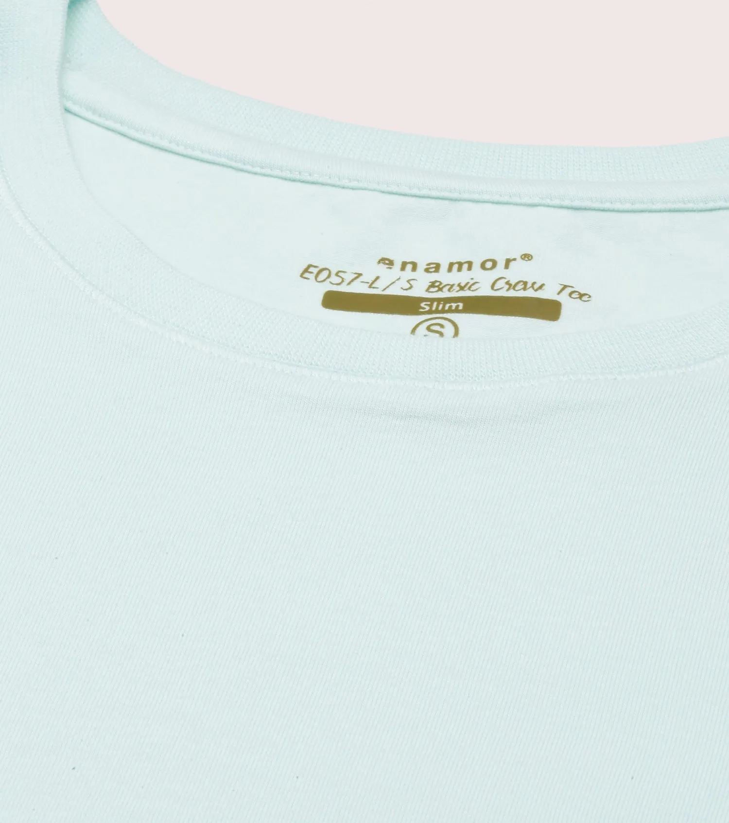 Long Sleeve Basic Crew Tee - Solid | Crew Neck Basic Stretch Cotton Tee