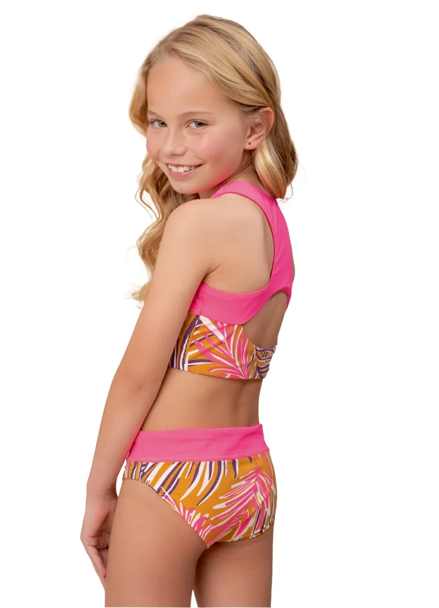 Maaji Caramel Foliage Poppy Girls Bikini Set