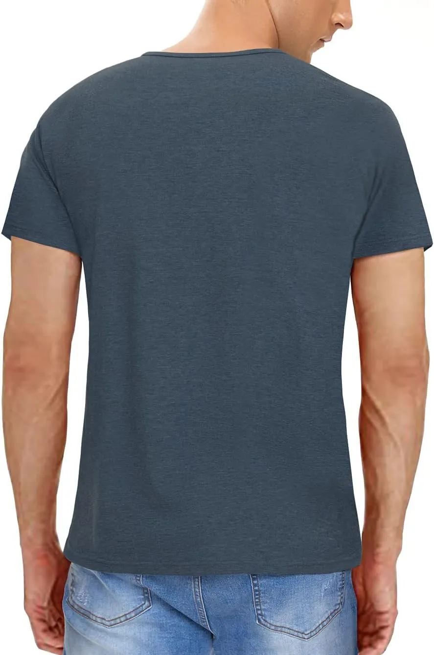 Men's Casual Slim Fit Basic Henley Short/Long Sleeve Fashion T-Shirt