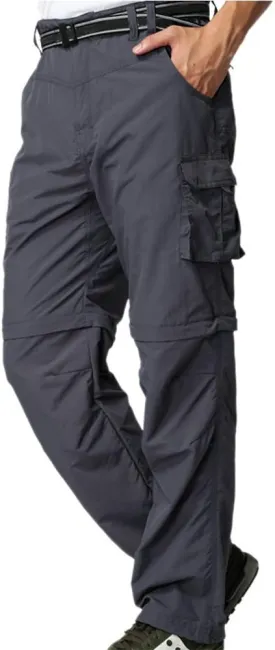 Mens Hiking Pants Convertible Quick Dry Zip Off Fishing Travel Safari Pants