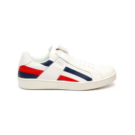 Men's Icon Cross White Navy Red Leather Sneakers 02984-015