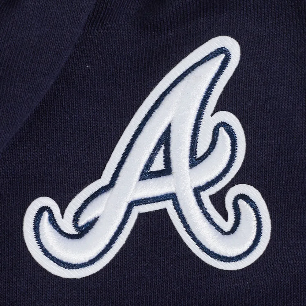 MLB ATLANTA BRAVES PRO PREP WOMEN'S RIB FLC SWEATPANT (MIDNIGHT NAVY/RED/MIDNIGHT NAVY)