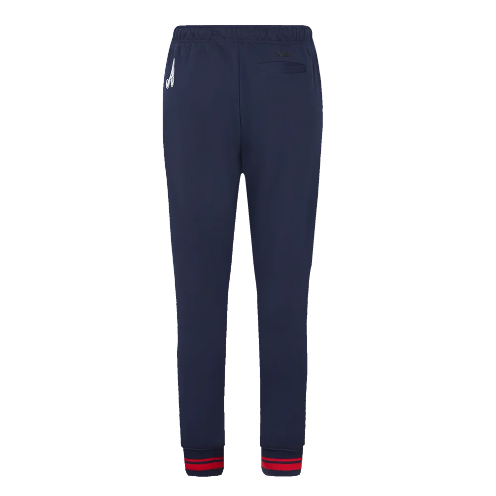 MLB ATLANTA BRAVES PRO PREP WOMEN'S RIB FLC SWEATPANT (MIDNIGHT NAVY/RED/MIDNIGHT NAVY)