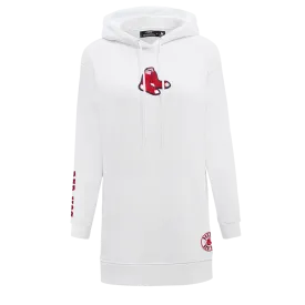 MLB BOSTON RED SOX CLASSIC WOMEN'S HOODIE DRESS (WHITE)