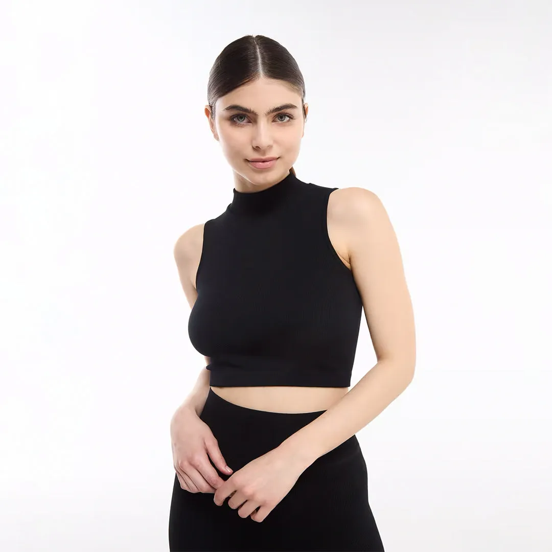 Mock Neck Seamless Top