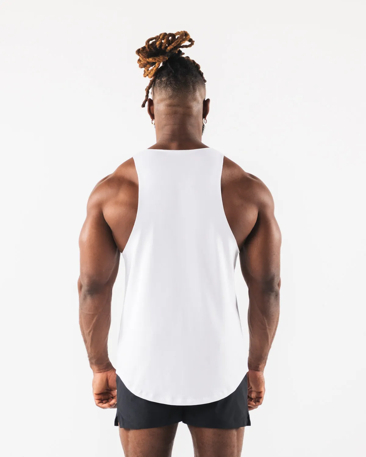 Paisley Print Raw Cut Tank - White