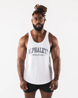 Paisley Print Raw Cut Tank - White