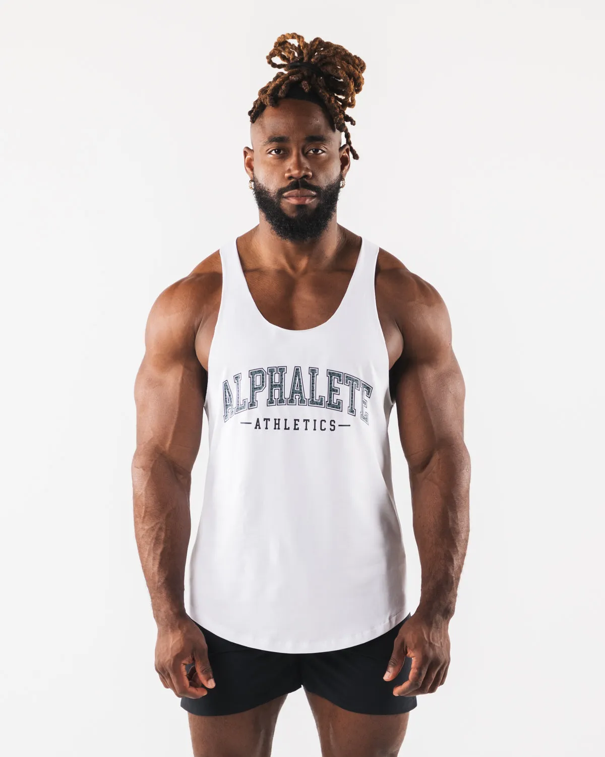 Paisley Print Raw Cut Tank - White