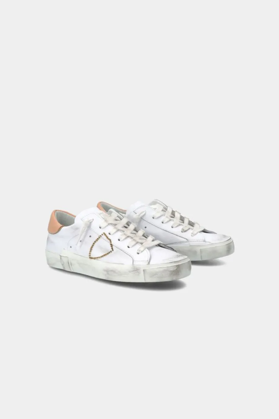 Prsx Low Veau Broderie Blanc Beige