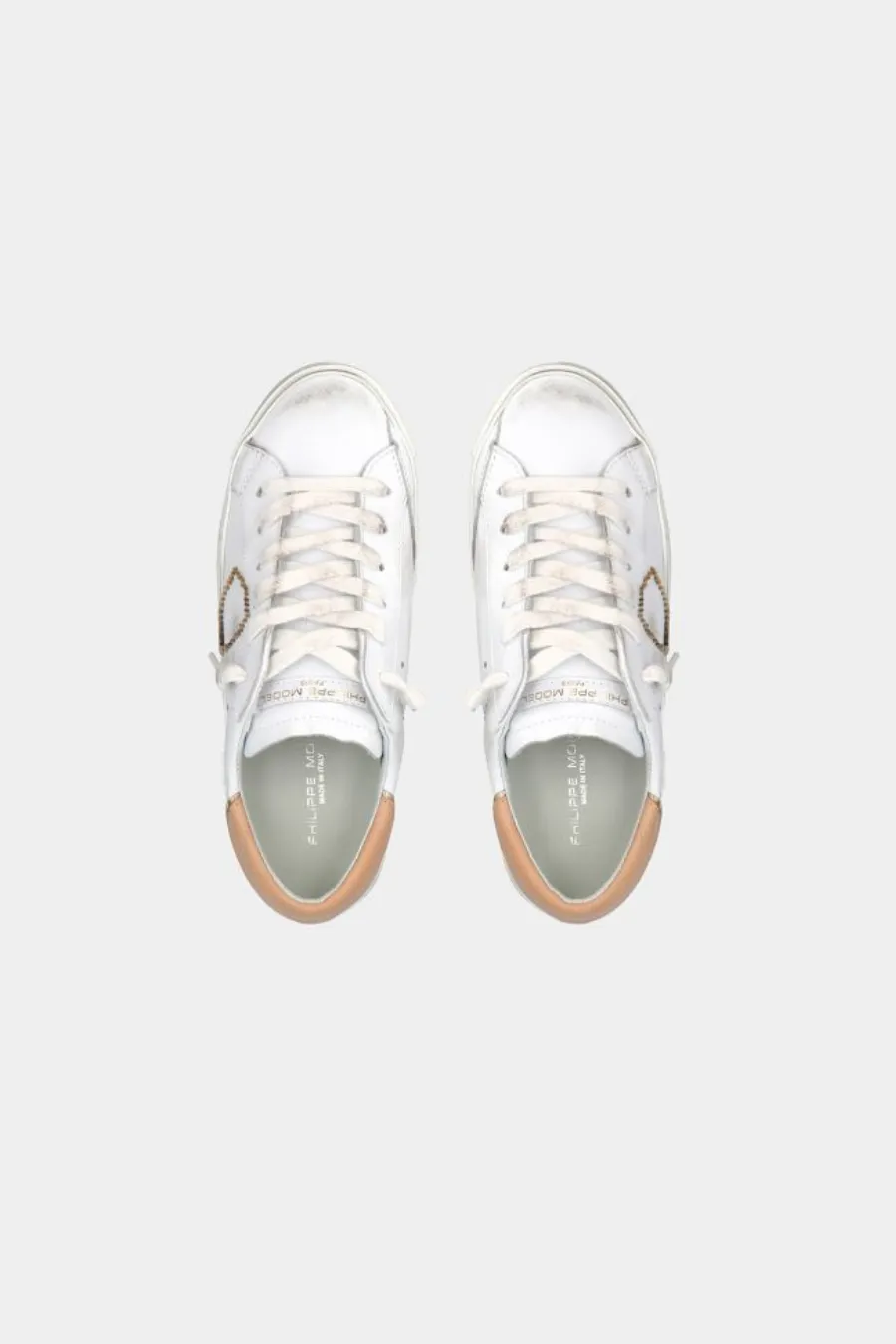 Prsx Low Veau Broderie Blanc Beige