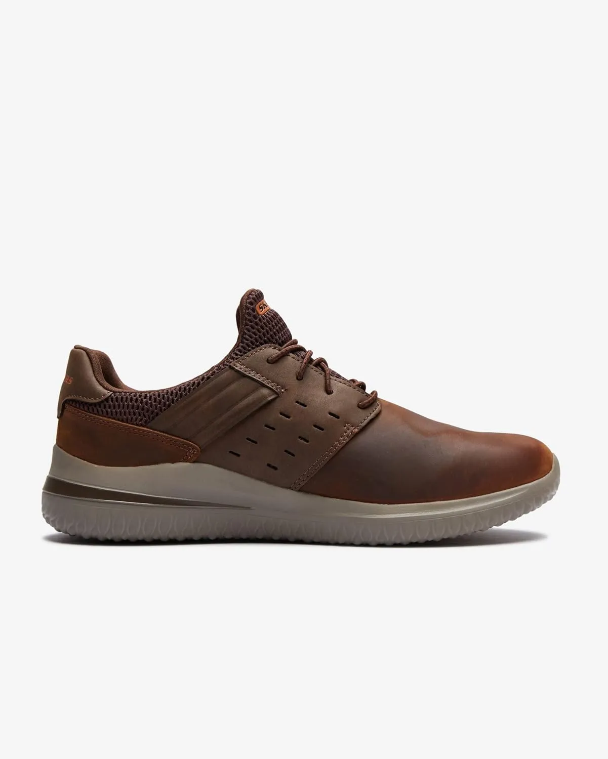 Skechers Men's Delson 3.0 - Ezra Leather Bungee Lace Slip on Sneakers