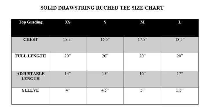 SOLID DRAWSTRING RUCHED TEE
