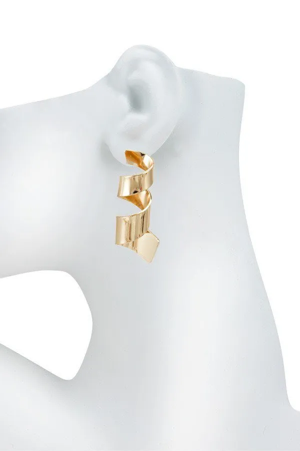 Twisted Flat Metal Earrings