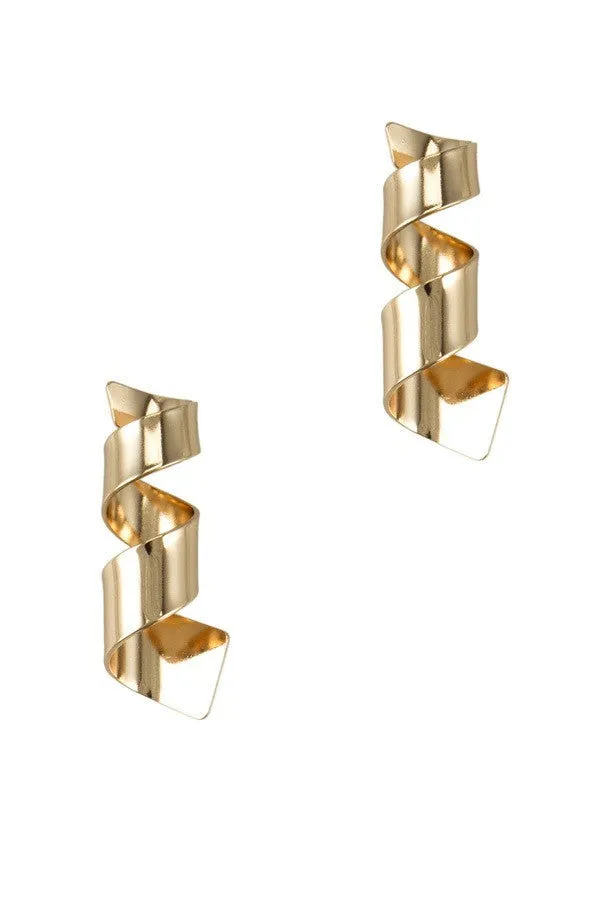 Twisted Flat Metal Earrings