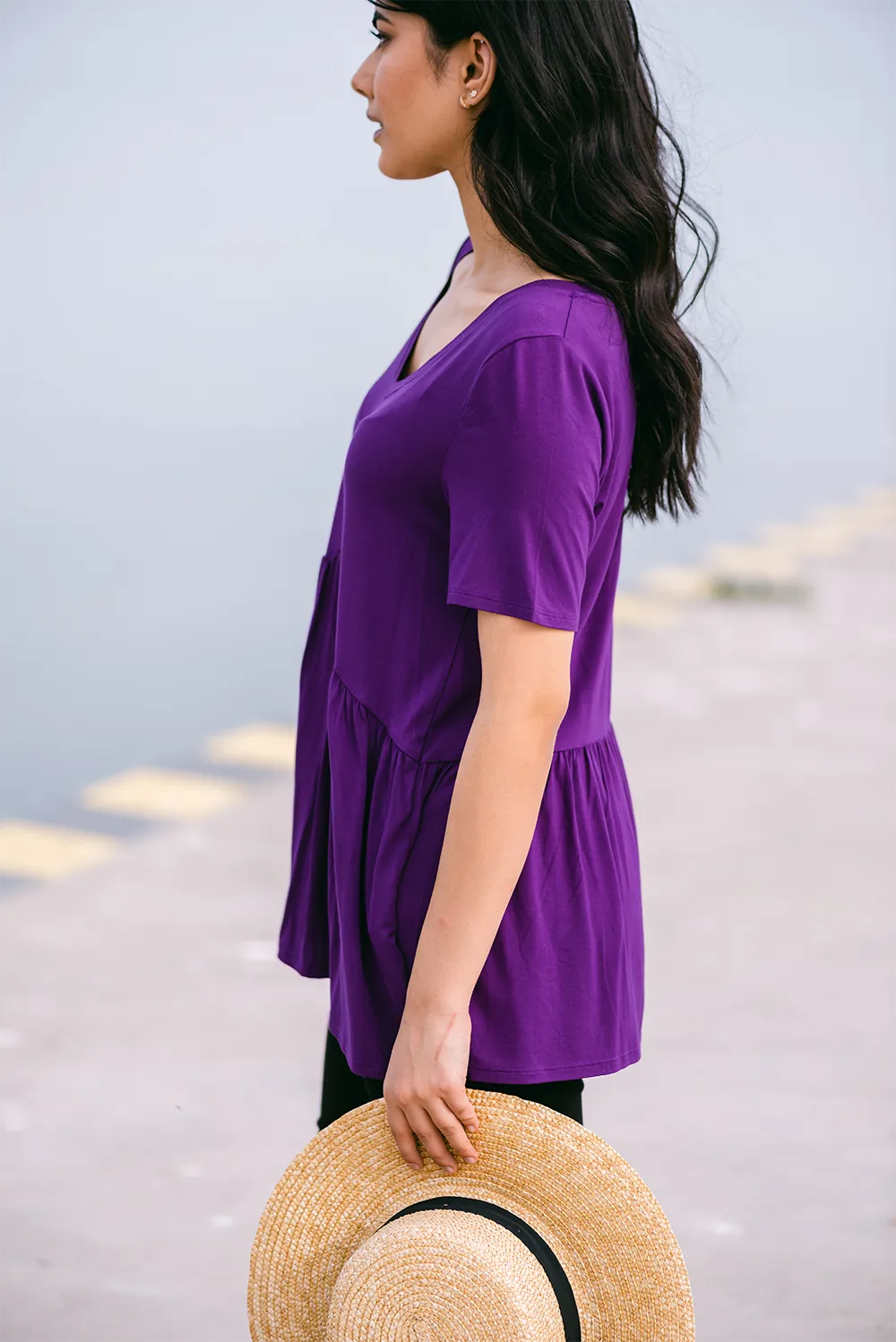 Zinnia Tiered Bamboo Top - Beach Berry