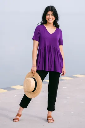 Zinnia Tiered Bamboo Top - Beach Berry